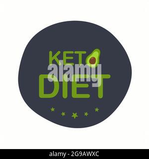 Étiquette de régime de céto. Alimentation le régime alimentaire est un signe de nutrition. Vecteur cétogène sur fond blanc pour une icône, un logo, un signe, une étiquette, un dépliant. Illustration de Vecteur