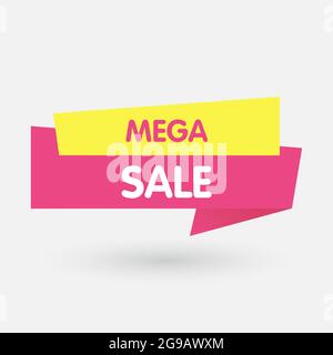 Méga solde, offre boutique bannière étiquette bâton promotion boutique. Vecteur Illustration de Vecteur
