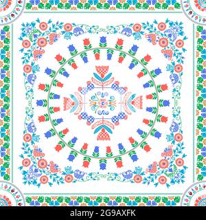 Seamless pattern design inspiré par la broderie traditionnelle Hongroise Illustration de Vecteur