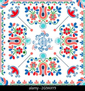 Seamless pattern design inspiré par la broderie traditionnelle Hongroise Illustration de Vecteur