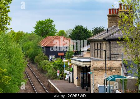 La gare de Campsea Ashe sur l'embranchement East Suffolk Banque D'Images