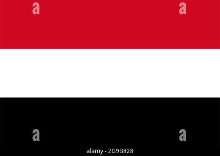 Le drapeau national yéménite du Yémen, de l'Asie Illustration de Vecteur