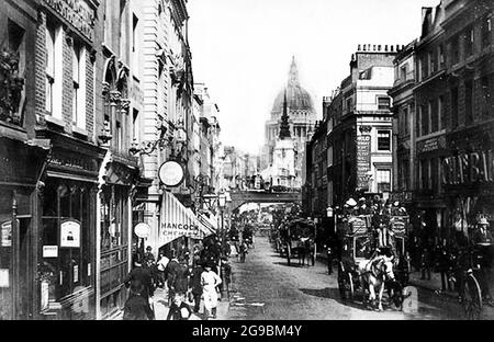 Fleet Street, Londres 1890 Banque D'Images