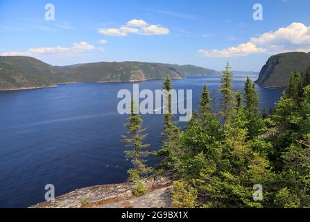 Vue aérienne du fjord du Saguenay, Québec, Canada Banque D'Images