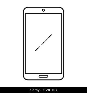 Icône de ligne de smartphone sur fond blanc. Illustration vectorielle simple isolée sur fond blanc. Illustration de Vecteur