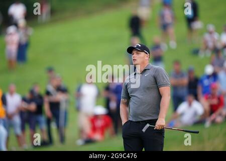 Le Callum Shinkwin d'Angleterre le 18 au cours du quatrième jour de l'Open de Cazoo Wales au Celtic Manor Resort à Newport, pays de Galles. Date de la photo: Dimanche 25 juillet 2021. Banque D'Images