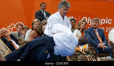 BeachStadium, plage sportive, Scheveningen, la Haye, pays-Bas. Vendredi 23 juillet 2021. H.R.H. Roi William-Alexander des pays-Bas, offici Banque D'Images