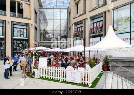 Quartier St James, espaces marketing, stands, boutiques en plein air Banque D'Images