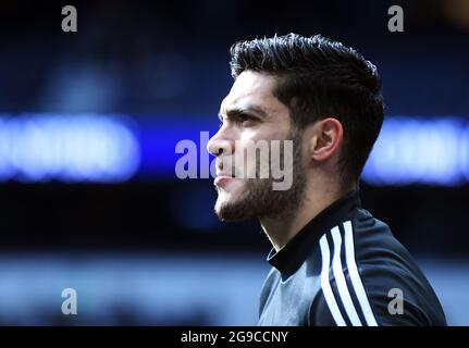 LONDRES, ANGLETERRE - 1er mars 2020 : Raul Jimenez de Wolverhampton photographié avant le match de la Premier League 2020/21 entre Tottenham Hotspur FC et Wolverhampton FC au stade Tottenham Hotspur. Banque D'Images