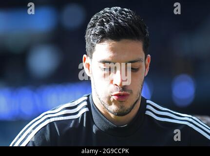 LONDRES, ANGLETERRE - 1er mars 2020 : Raul Jimenez de Wolverhampton photographié avant le match de la Premier League 2020/21 entre Tottenham Hotspur FC et Wolverhampton FC au stade Tottenham Hotspur. Banque D'Images