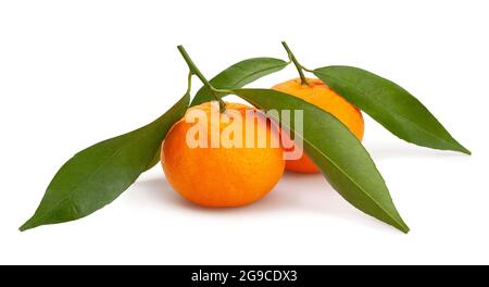 chemin tangerine isolé sur blanc Banque D'Images