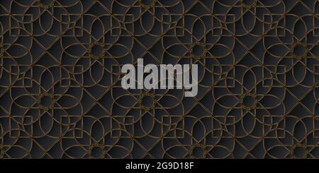 Motif géométrique abstrait vintage art déco fond traditionnel. Luxe de noir et or design pour invitation, moquette, papier peint, vêtements, emballage Illustration de Vecteur