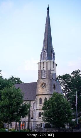 WESTPORT, Connecticut, États-Unis - 24 JUILLET 2021 : Église épiscopale du Christ et de la Sainte Trinité Banque D'Images