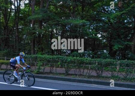 TOKYO, JAPON - 25 JUILLET : Valery Demey de Belgique en compétition sur la route des femmes lors des Jeux Olympiques de Tokyo 2020 au circuit international de Fuji le 25 juillet 2021 à Tokyo, Japon (photo de Ronald Hoogendoorn/Orange Pictures) NOCNSF Banque D'Images