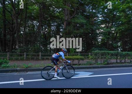 TOKYO, JAPON - 25 JUILLET : Valery Demey de Belgique en compétition sur la route des femmes lors des Jeux Olympiques de Tokyo 2020 au circuit international de Fuji le 25 juillet 2021 à Tokyo, Japon (photo de Ronald Hoogendoorn/Orange Pictures) NOCNSF Banque D'Images