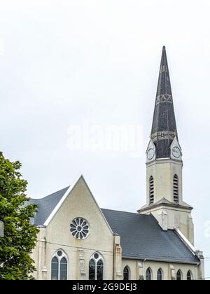 Église chrétienne des années 1800. Édifice à l'architecture de style colonial situé dans le quartier historique de Newmarket, en Ontario, au Canada. La vieille ville est un Banque D'Images