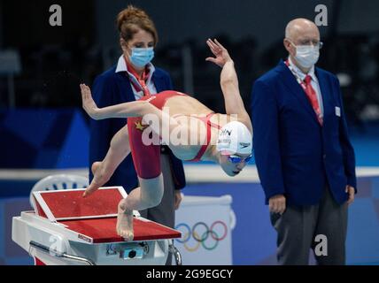 Tokyo, Japon. 26 juillet 2021. Yufei Zhang, de Chine, participe au 100m Butterfly féminin lors des Jeux Olympiques de Tokyo en 2020 au Tokyo Aquatics Centre le lundi 26 juillet 2021 à Tokyo. (Credit image: © Paul Kitagaki Jr./ZUMA Press Wire) Credit: ZUMA Press, Inc./Alamy Live News Banque D'Images