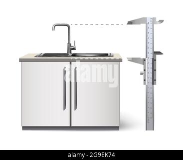 icône de mesure de vecteur 3d réaliste. Illustration de Vecteur