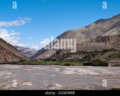 Village de Kagbeni sur le Kali Gandaki, Mustang Banque D'Images
