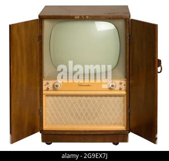 Broadcast, télévision, périphérique autonome de télévision Nordmende 'Souveraen', avec portes ouvertes, DROITS-SUPPLÉMENTAIRES-AUTORISATION-INFO-NON-DISPONIBLE Banque D'Images