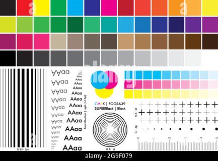 Collection d'éléments de calibrage CMJN Illustration de Vecteur