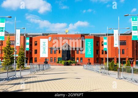 Club de football celtique , entrée principale, Parkhead, London Road, Glasgow, Écosse Banque D'Images