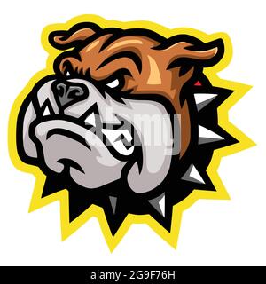 Logo de la mascotte de tête de Bulldog Angry Illustration de Vecteur