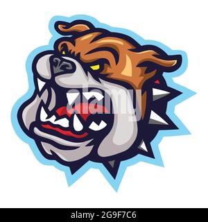 Logo Mad Bulldog Mascot Vector Illustration de Vecteur