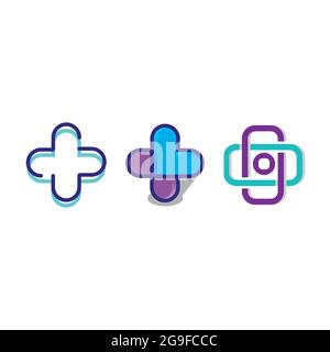 L'ensemble de cross Health Care logo design pharmacie santé vecteur modèle illustration Illustration de Vecteur