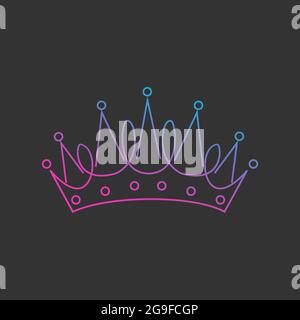 Luxe multicolore logo Crown Vector Royal King Queen motif abstrait Illustration de Vecteur