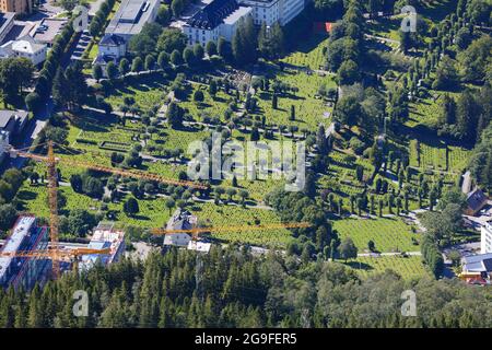 Cimetière en Norvège. Cimetière de Mollendal à Bergen, Norvège. Banque D'Images