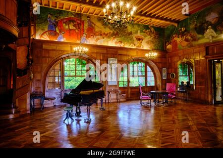 France, Pyrénées-Atlantiques, pays Basque, Cambo-les-bains, Villa Arnaga, musée et maison d'Edmond Rostand de style néo-basque Banque D'Images