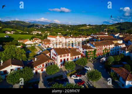 France, Pyrénées-Atlantiques (64), pays Basque, Espelette Banque D'Images