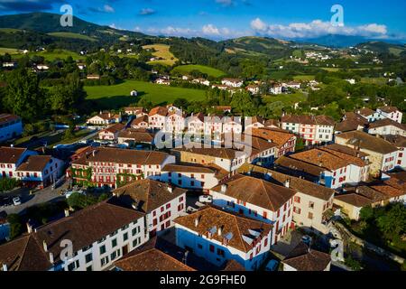 France, Pyrénées-Atlantiques (64), pays Basque, Espelette Banque D'Images