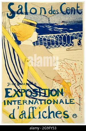 Henri de Toulouse-Lautrec, affiche ancienne, salon des cent, exposition internationale d'Affiches, avant 1901 Banque D'Images