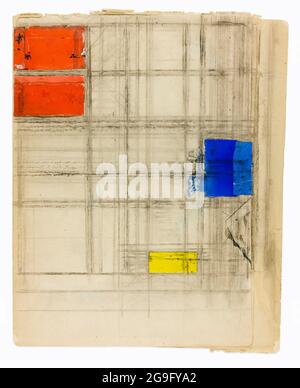 Piet Mondrian (Piet Mondriaan), Etude pour une composition, peinture abstraite, 1940-1941 Banque D'Images