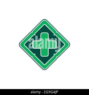 design vectoriel plat avec logo vert médical élégant Illustration de Vecteur