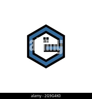 Lettre G Home logo Icon concept plat conception vectorielle Illustration de Vecteur