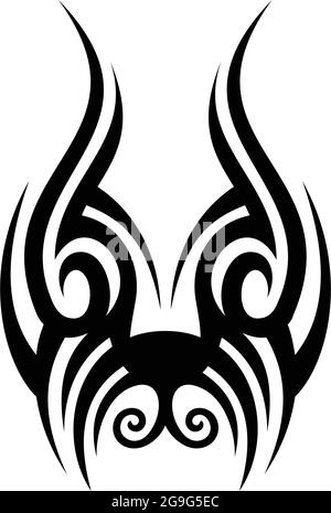 chien tribal tatouage logo icône concept plat vecteur conception Illustration de Vecteur