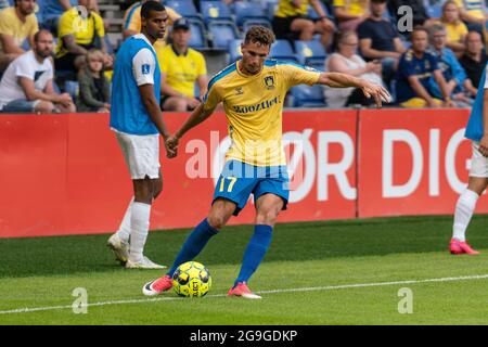 Broendby, Danemark. 25 juillet 2021. Andreas Bruus (17) de Broendby SI vu pendant le match 3F Superliga entre Broendby IF et Viborg FF à Broendby Stadion à Broendby. (Crédit photo : Gonzales photo/Alamy Live News Banque D'Images