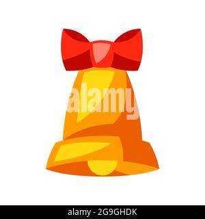Joyeux Noël illustration de la cloche. Icône des fêtes dans un style de dessin animé. Illustration de Vecteur