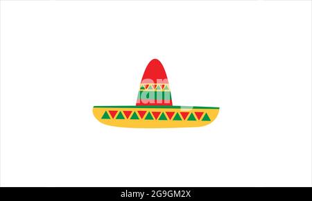 Illustration vectorielle traditionnelle du logo de l'icône du chapeau mexicain Illustration de Vecteur