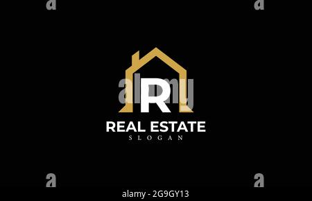 Alphabet R Real Estate Monogram Vector logo Design, Letter R House Icon Template Illustration de Vecteur
