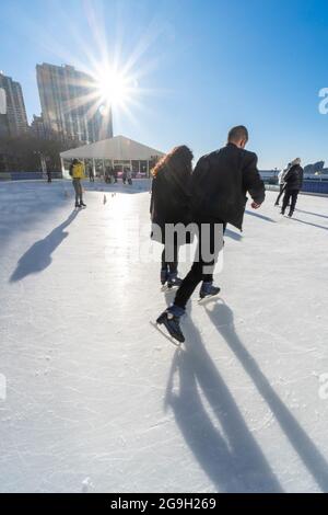 La patinoire Brookfield place au milieu de la pandémie de COVID-19 le 2021 hiver. Banque D'Images