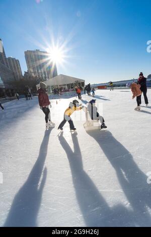 La patinoire Brookfield place au milieu de la pandémie de COVID-19 le 2021 hiver. Banque D'Images