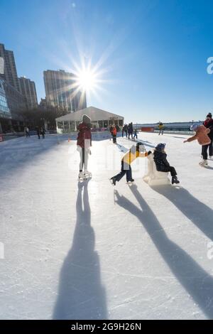 La patinoire Brookfield place au milieu de la pandémie de COVID-19 le 2021 hiver. Banque D'Images