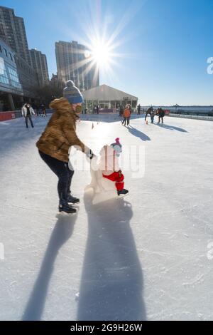 La patinoire Brookfield place au milieu de la pandémie de COVID-19 le 2021 hiver. Banque D'Images