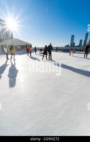 La patinoire Brookfield place au milieu de la pandémie de COVID-19 le 2021 hiver. Banque D'Images