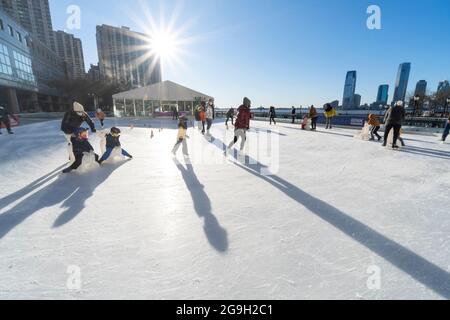 La patinoire Brookfield place au milieu de la pandémie de COVID-19 le 2021 hiver. Banque D'Images