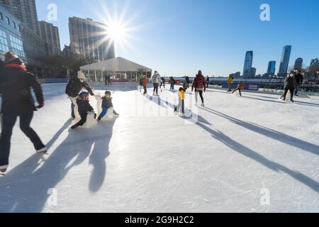 La patinoire Brookfield place au milieu de la pandémie de COVID-19 le 2021 hiver. Banque D'Images